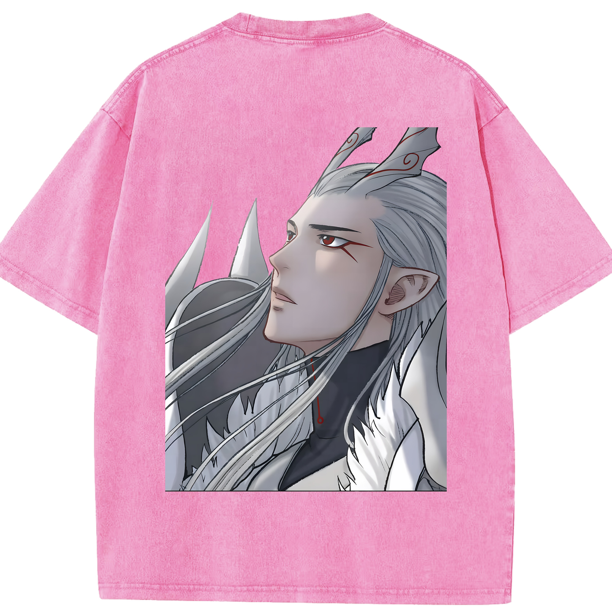 （画像用） Ne Zha 2 ナタ 魔童の大暴れ 綿100% ヴィンテージ風 半袖Tシャツ（背面プリント）